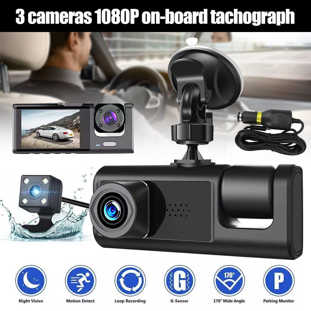 1080P Dual Lens Car Dash Cam Recorder G Sensor DVR Front And Rear Camera Video